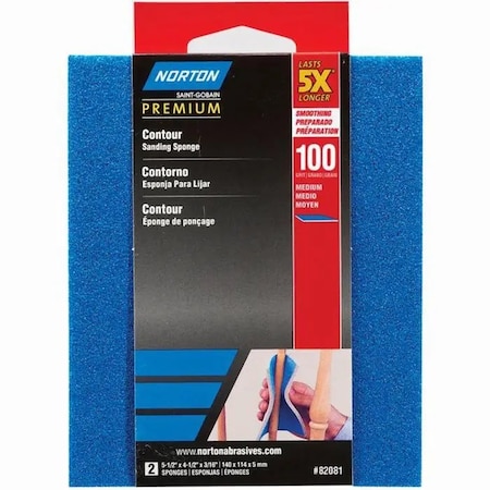 Norton Co ProSand 5X Contour Sanding Pad, Medium, PK 2 82081